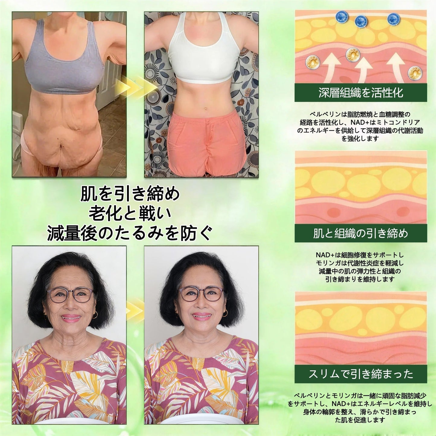 💎💎内臓脂肪対策サポート 👨‍⚕️👩‍⚕️GeeLemon®＆NAD+ 8-in-1 ナノ強化フォーミュラ — 肥満、肌のたるみ、糖尿病、睡眠時無呼吸症候群、関節の悩み、その他健康上の懸念にアプローチ🛍️